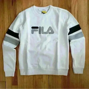 Fila White Newton Crew Neck Sweatshirt